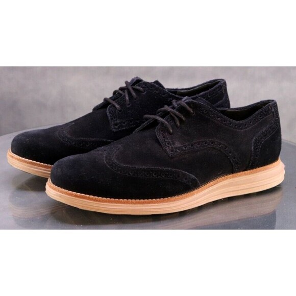 Cole Haan Zero Grand Men\'s Wingtip Dress Shoes Size 7.5 Suede Black Tan main image 6